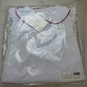 NWT Maude’s Peter Pan collar onesie 2T with red trim